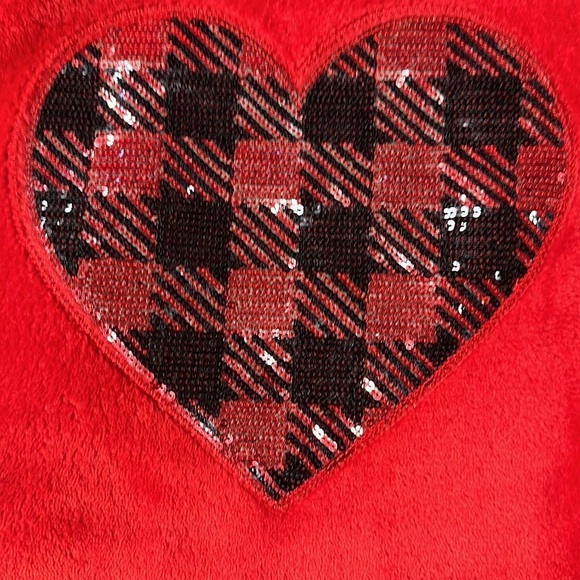 Girls Epic Threads Red Heart velour pullover/ sweatshirt  top, XL, Valentine - Picture 5 of 8